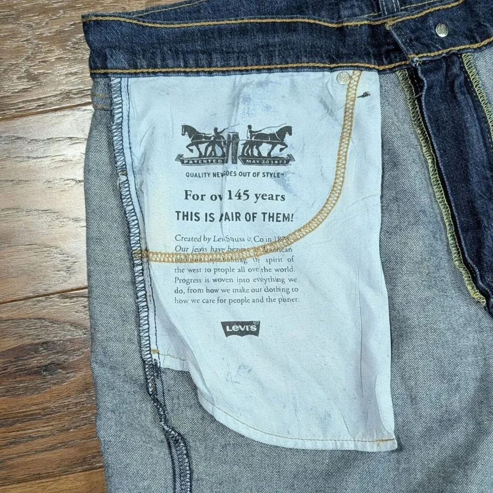 Levi's 505 Men's Jeans Dark Wash‎ Size 36x29 (36x27.5) Straight Leg Original Fit